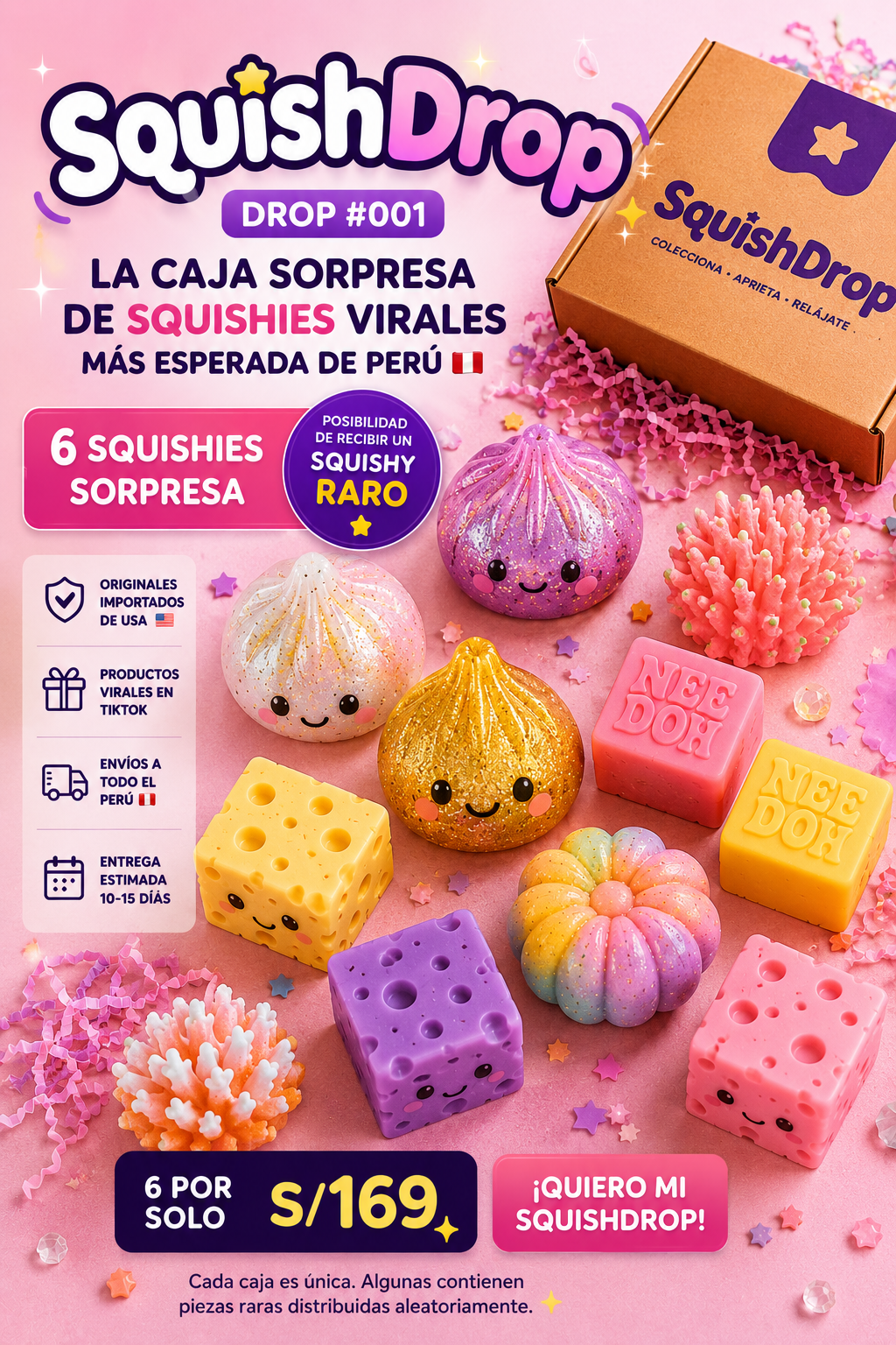 SQUISHDROP™ DROP #001: La caja sorpresa de squishies virales más esperada de Perú ⭐