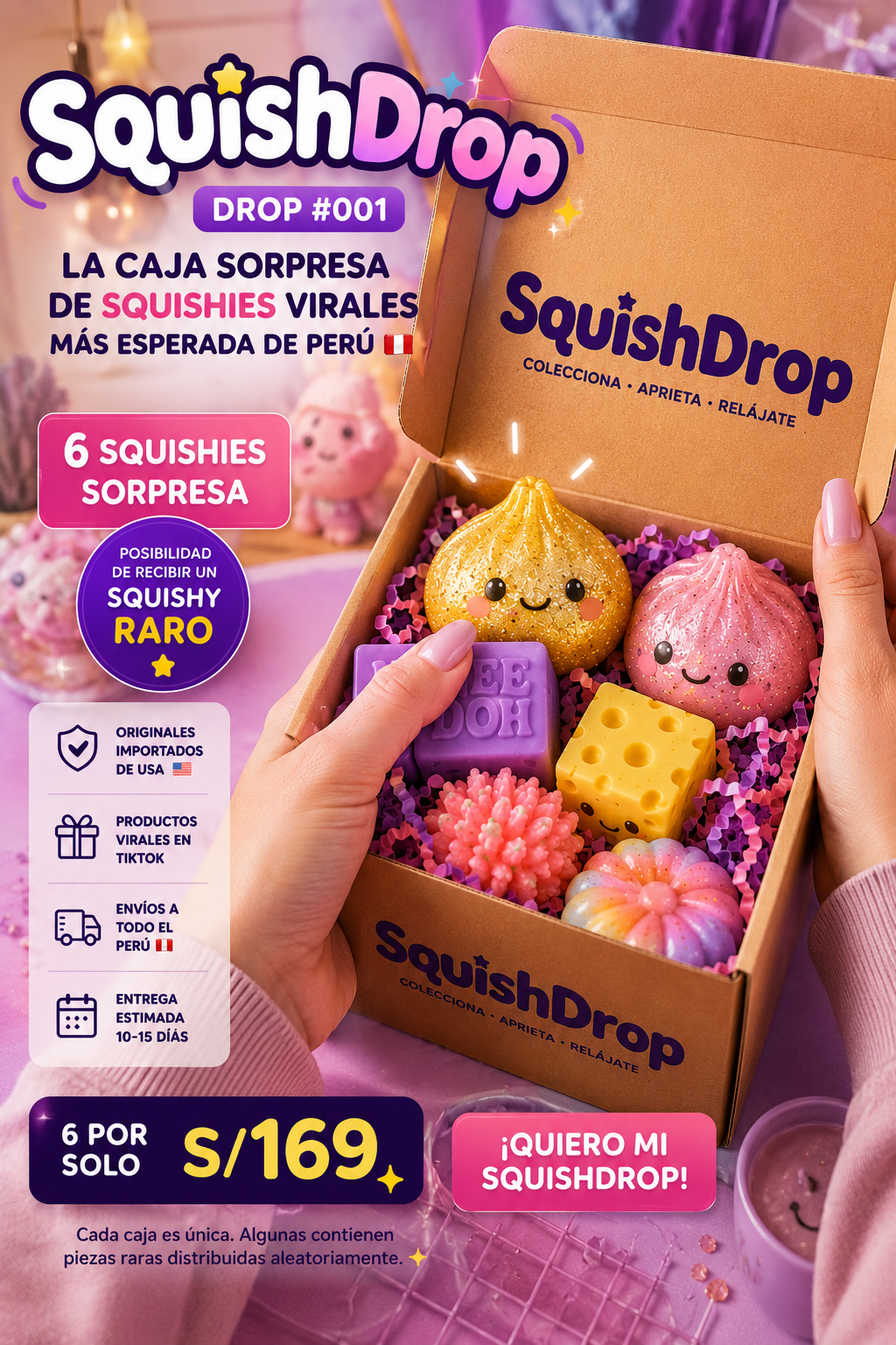 SQUISHDROP™ DROP #001: La caja sorpresa de squishies virales más esperada de Perú ⭐